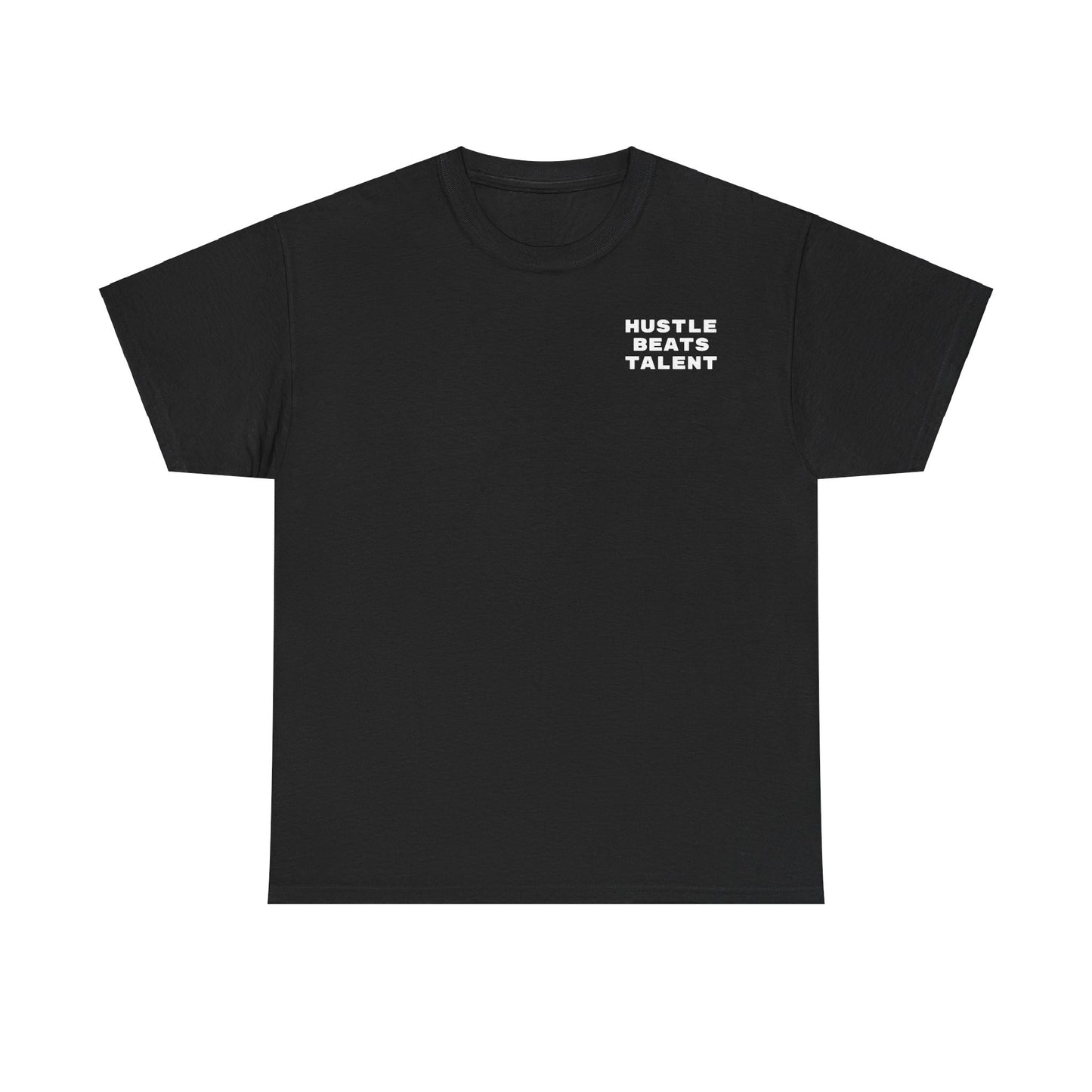 Black Plain Hustle Beats Talent Heavy Cotton Tee